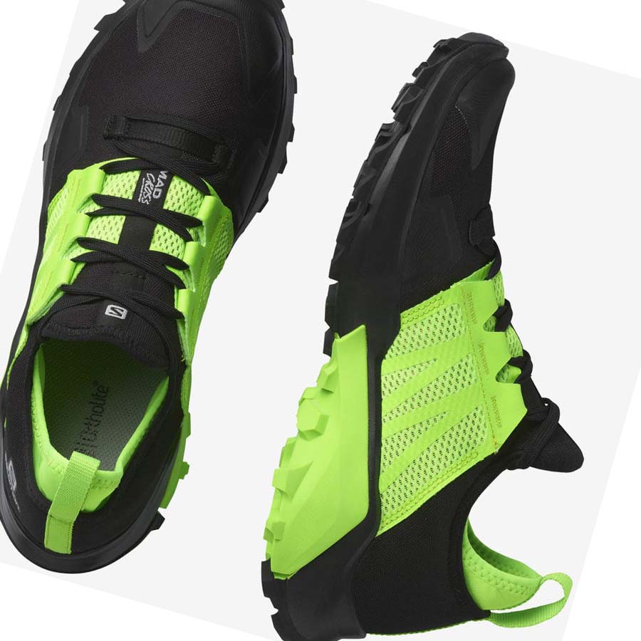 Tenis Para Trail Running Salomon MADCROSS Hombre Negros Verdes | MX 3532XYU